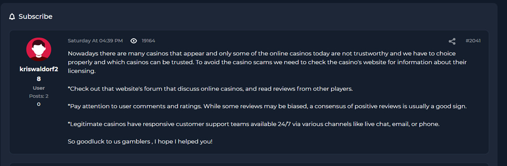 Kriswaldorf2 user feedback
