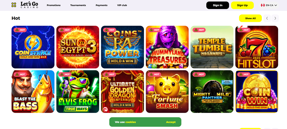 Lets go casino slots interface