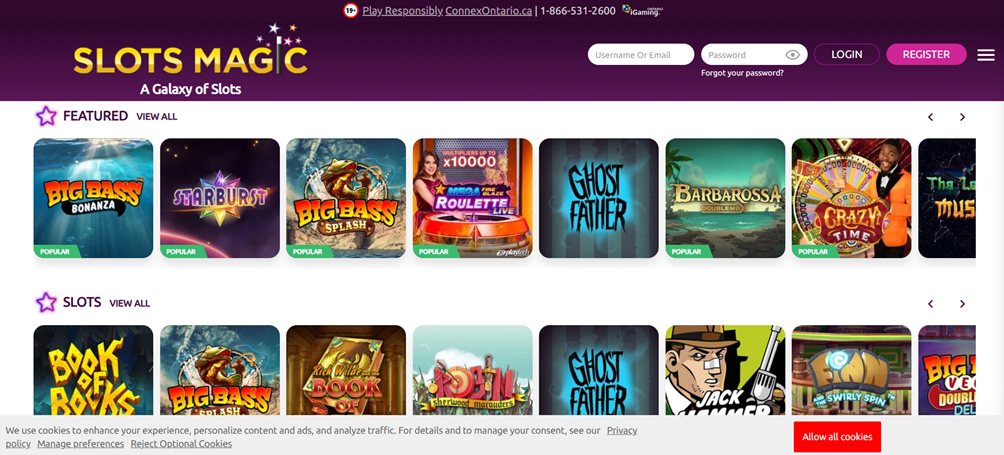 Slots magic ui interface